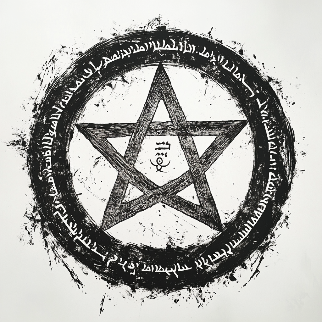 Ancient Powerful Pentagram Hebrew Inscription