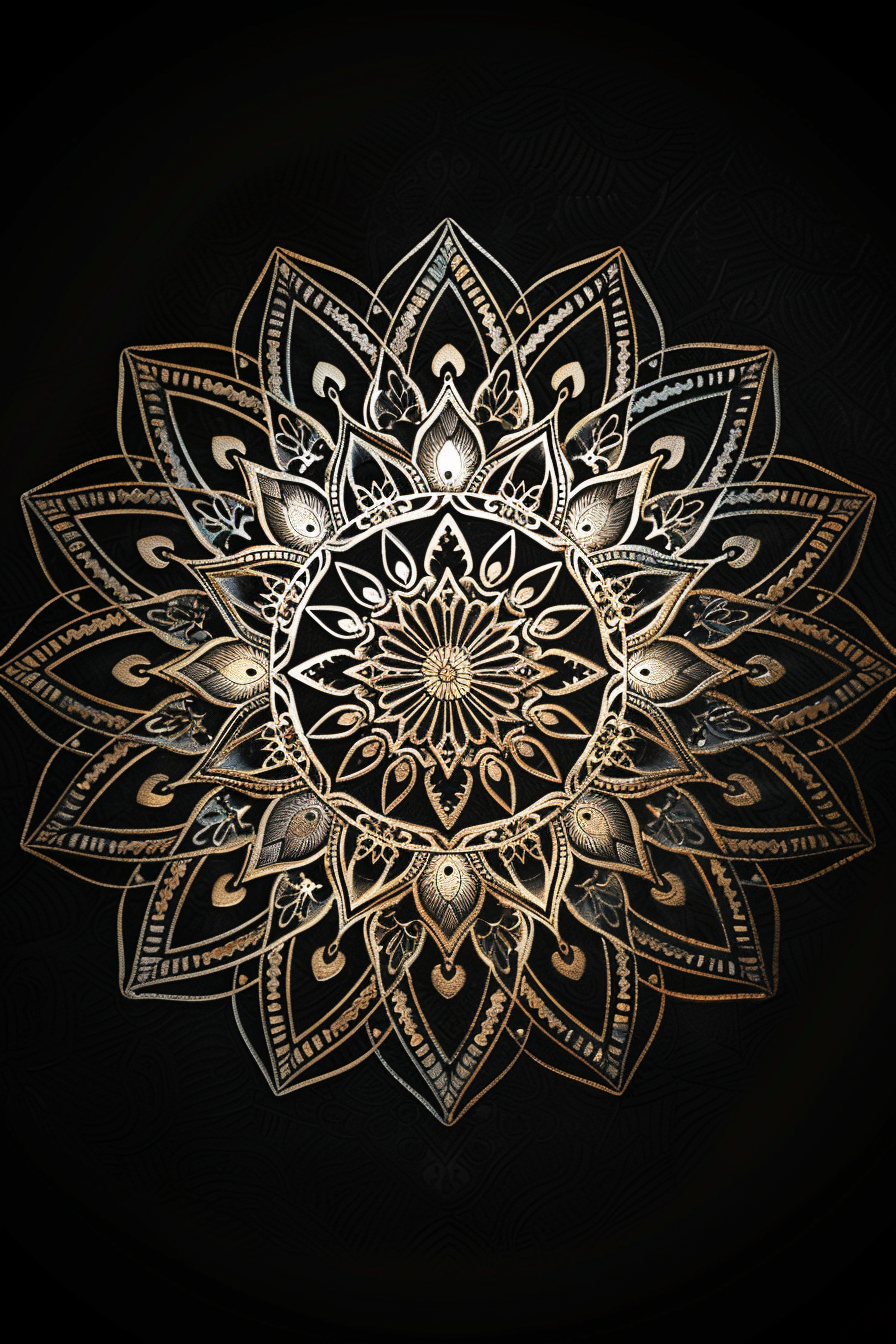 Intricate Gold Silver Mandala Design