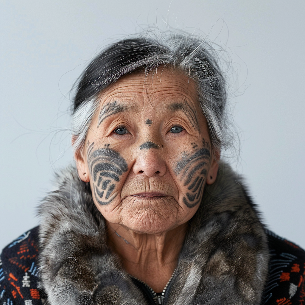 Inuit woman with facial tattoos