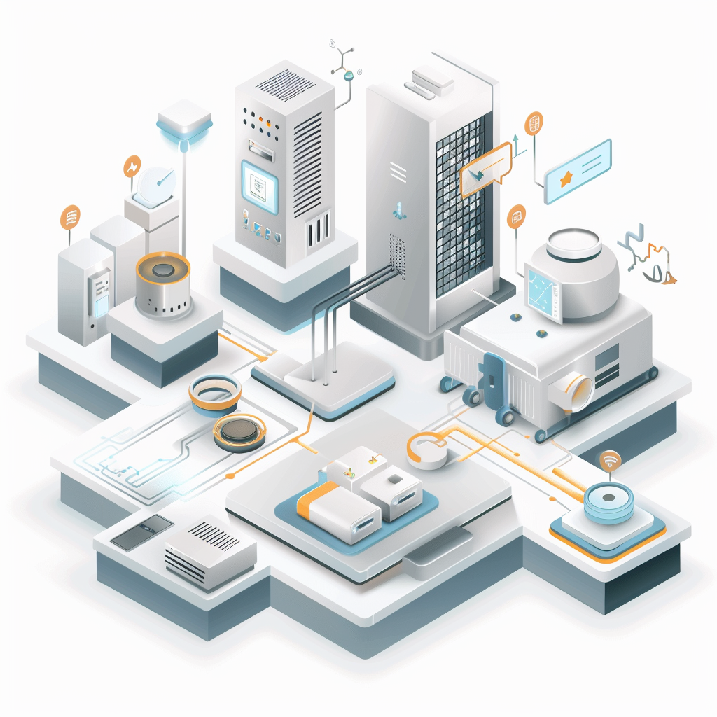 Isometric IoT Architecture White Background Illustration