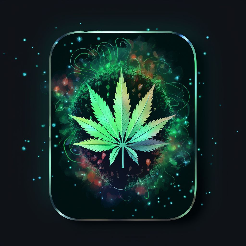 Cannabis Leaf iPhone Icon with Green Bubbles