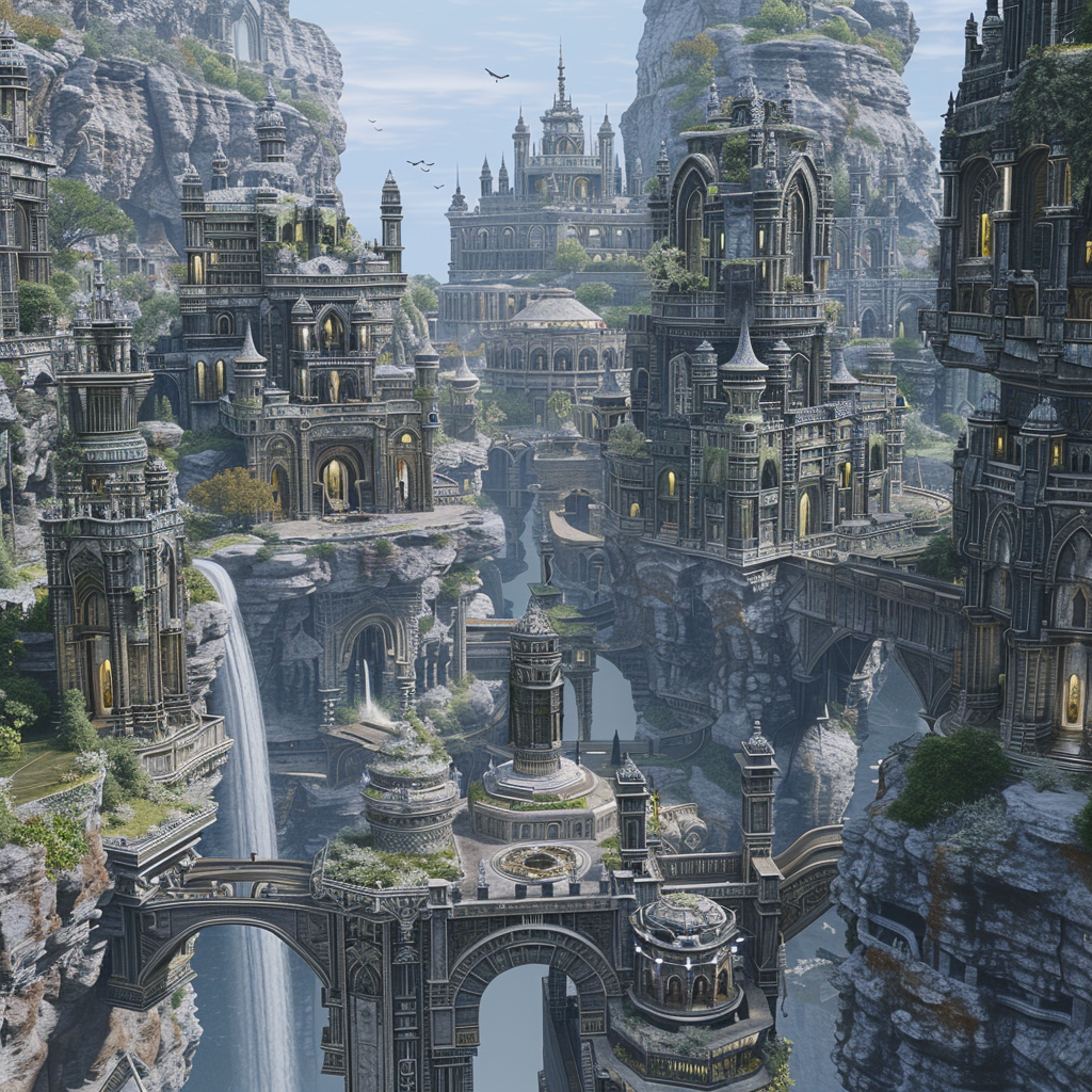 Troll city in fantastical world