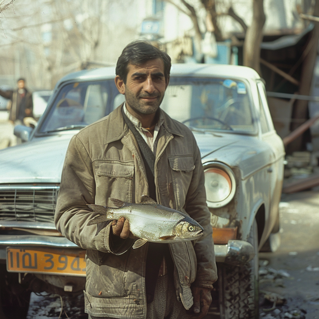 Man with Fishes at Nowruz Bazaar