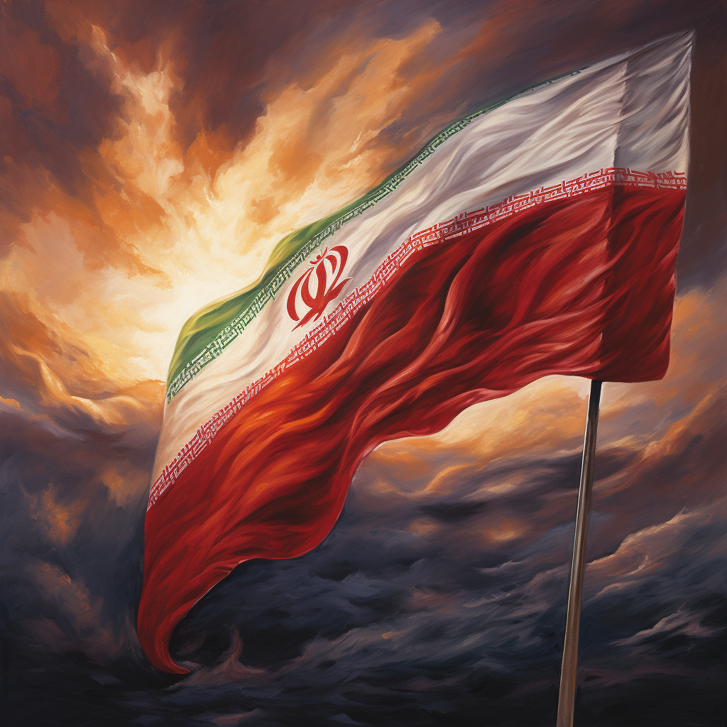 Iran flag waving proudly