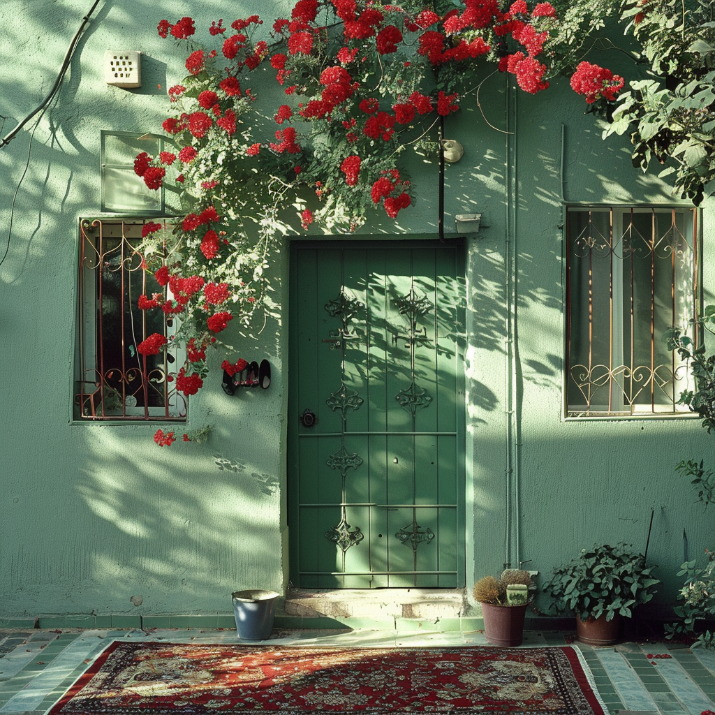 Persian Green Home Exterior Flowers