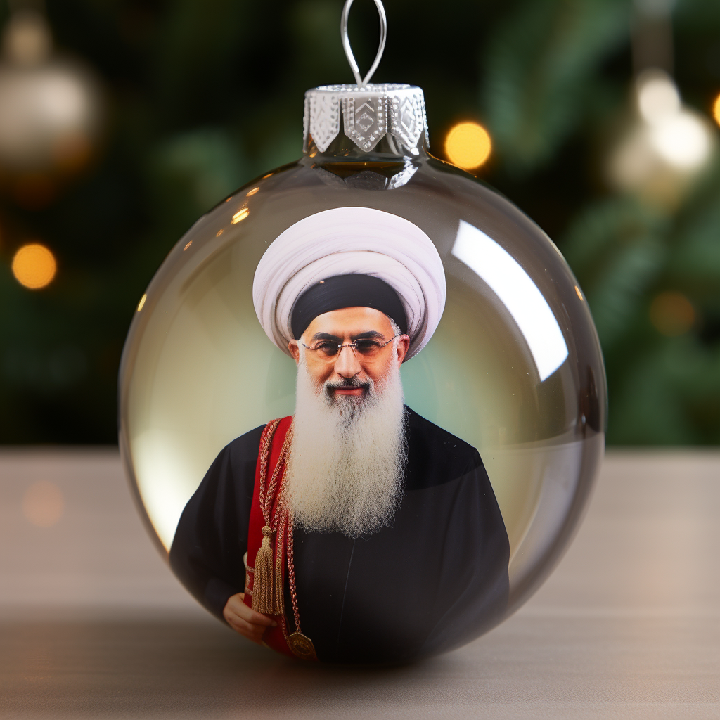 Iranian Supreme Leader Glass Christmas Tree Ornament