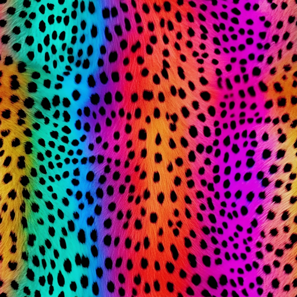 Iridescent leopard pattern with rainbow colors