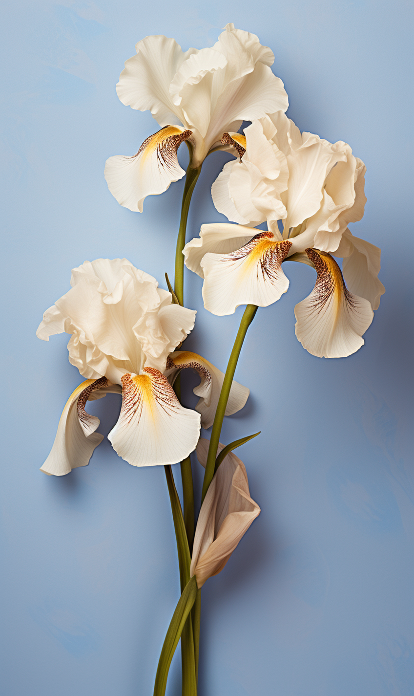 Beautiful Iris Flowers and Forget-Me-Nots Magazine Cover