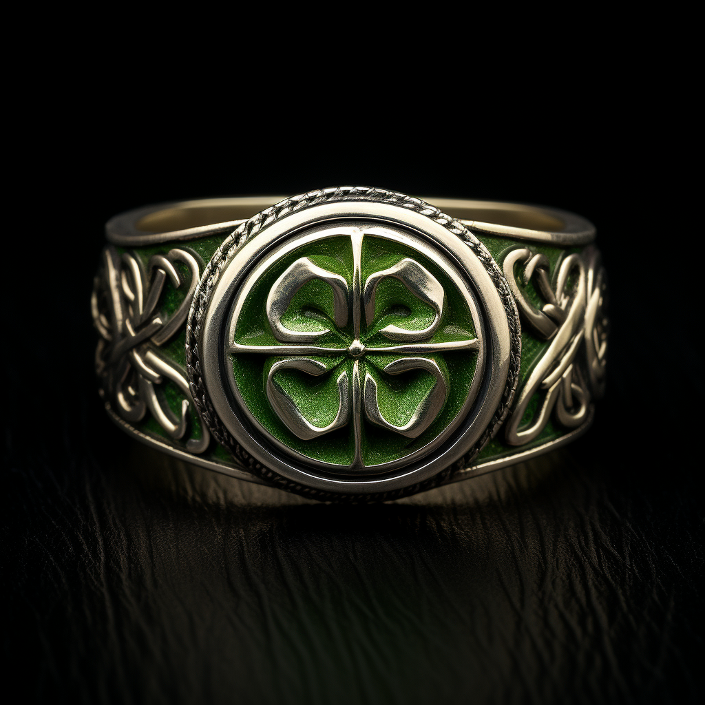 Irish Celtic Knot with Shamrock and Claddach Ring