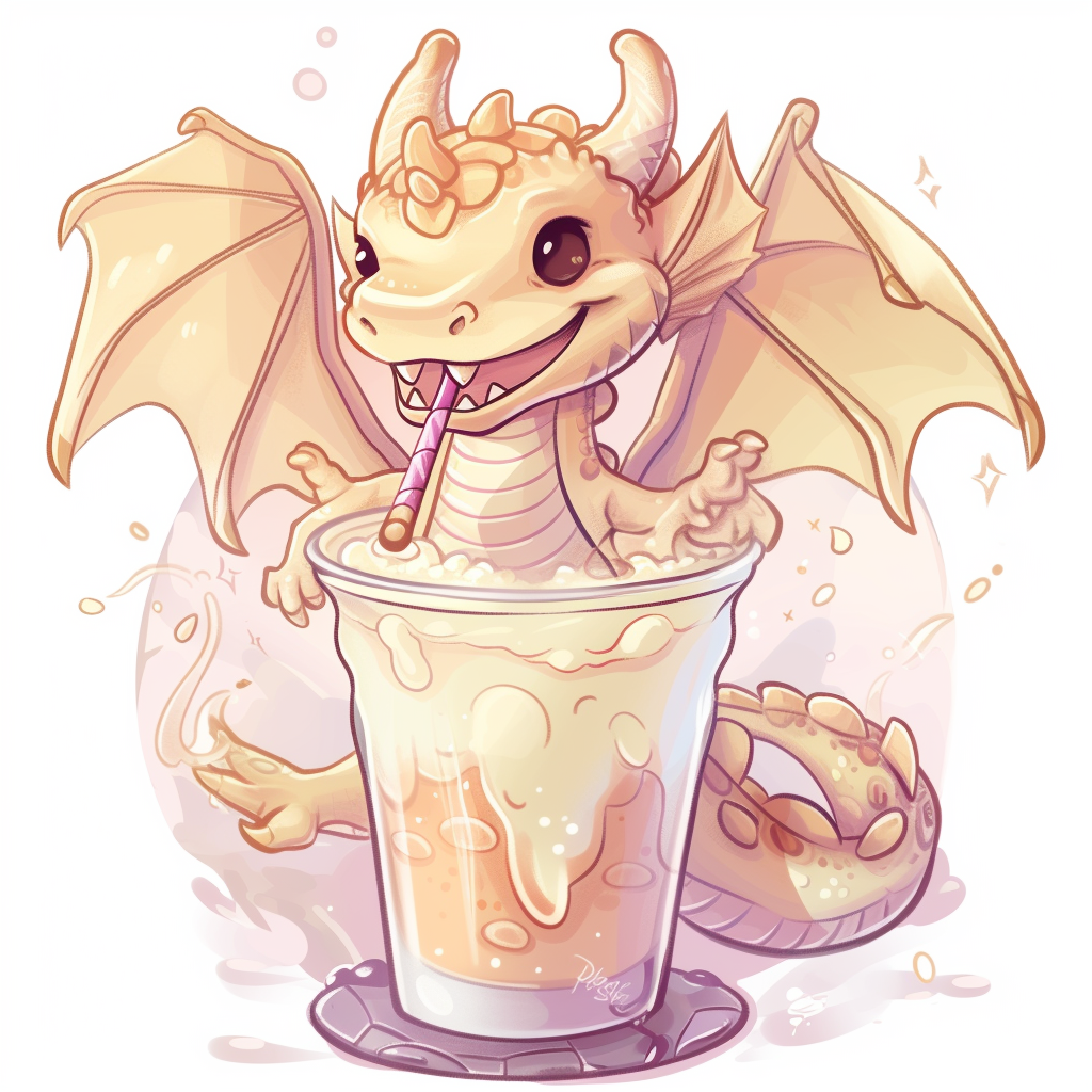 Irish Cream Dragon Lovecore Cute Cartoonish