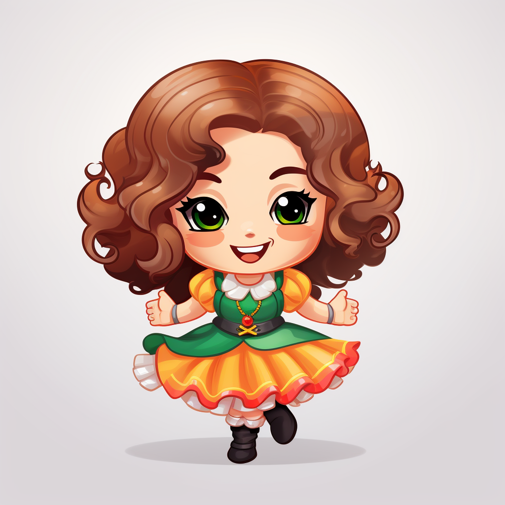 Smiling Irish Dancer Chibi Logo