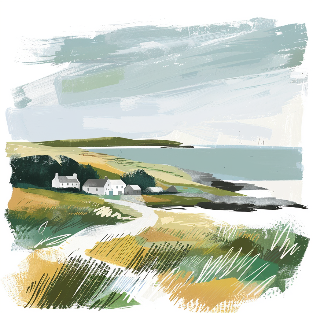 Irish Landscapes Brushstroke White