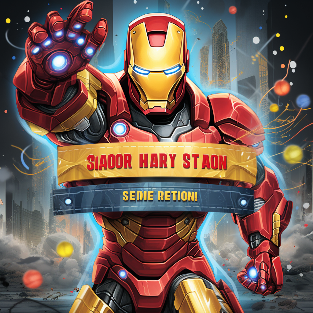 Vibrant Iron Man Birthday Invitation