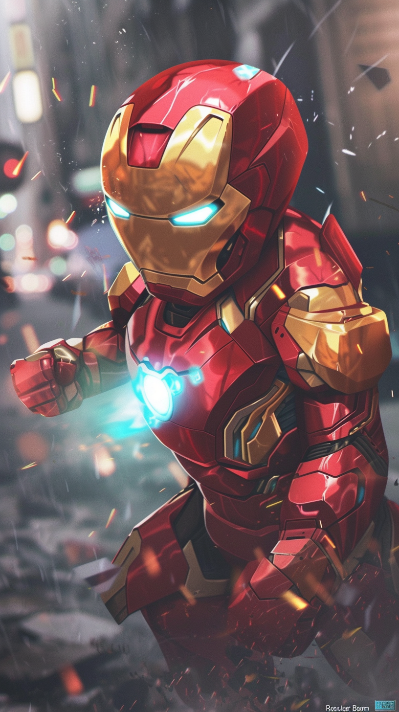 Iron Man Pokémon animated style