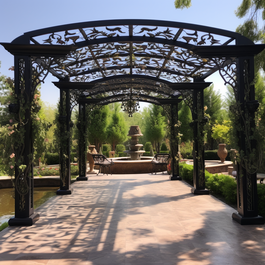 Beautiful Iron Pergola Inspiration