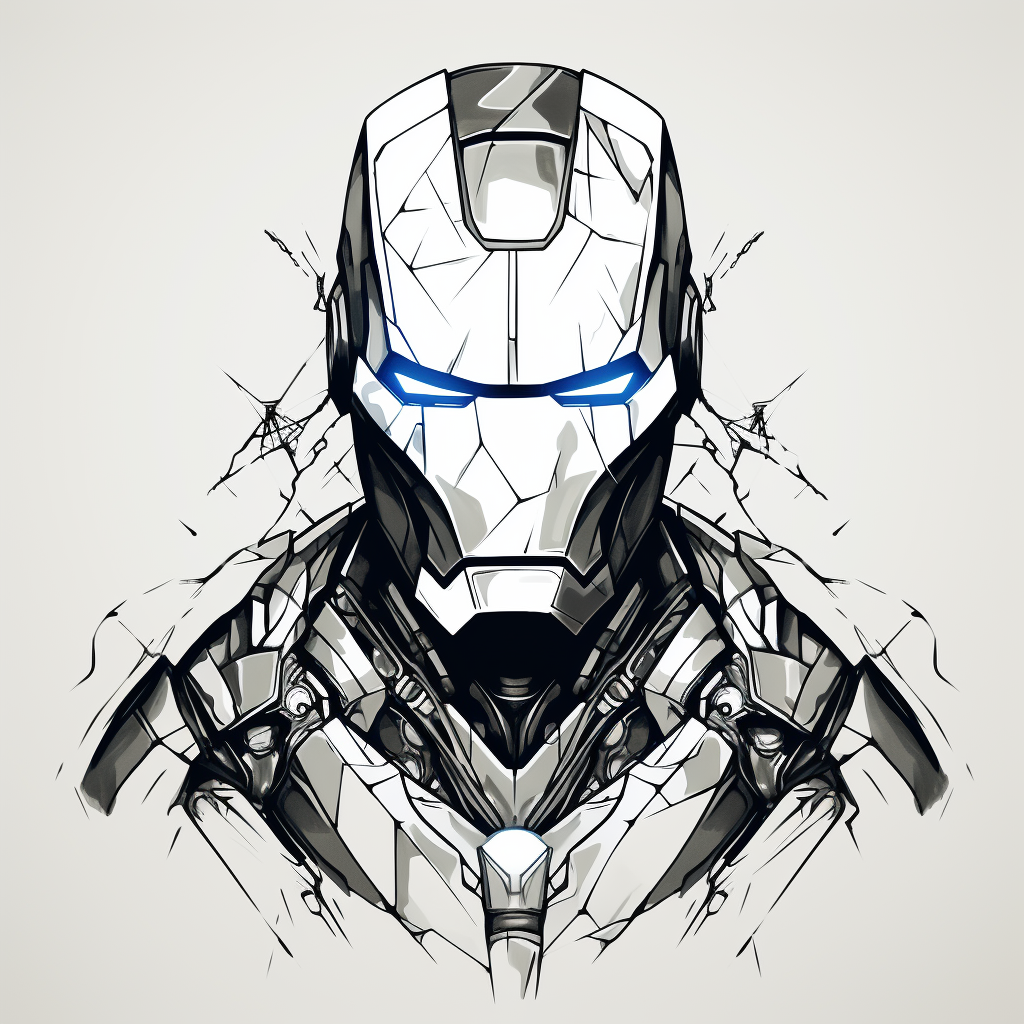 Ironman minimal line art illustration