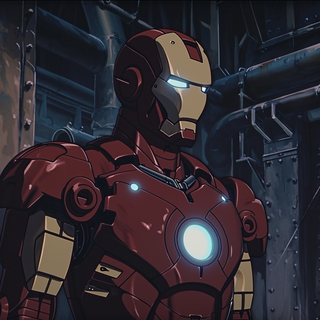 Iron Man Retro Studio Ghibli Animation