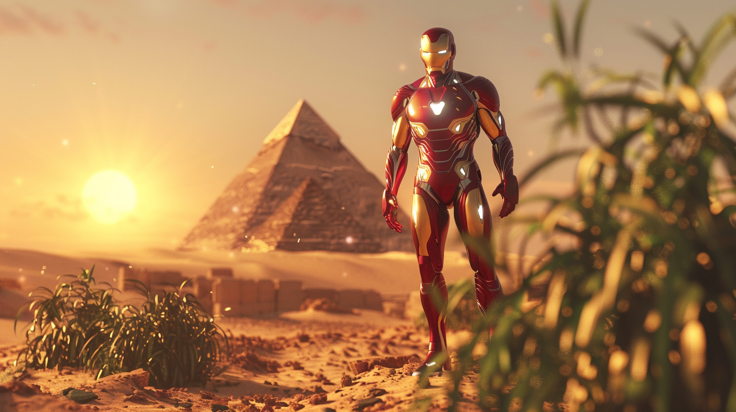 Iron Man in Desert Scene