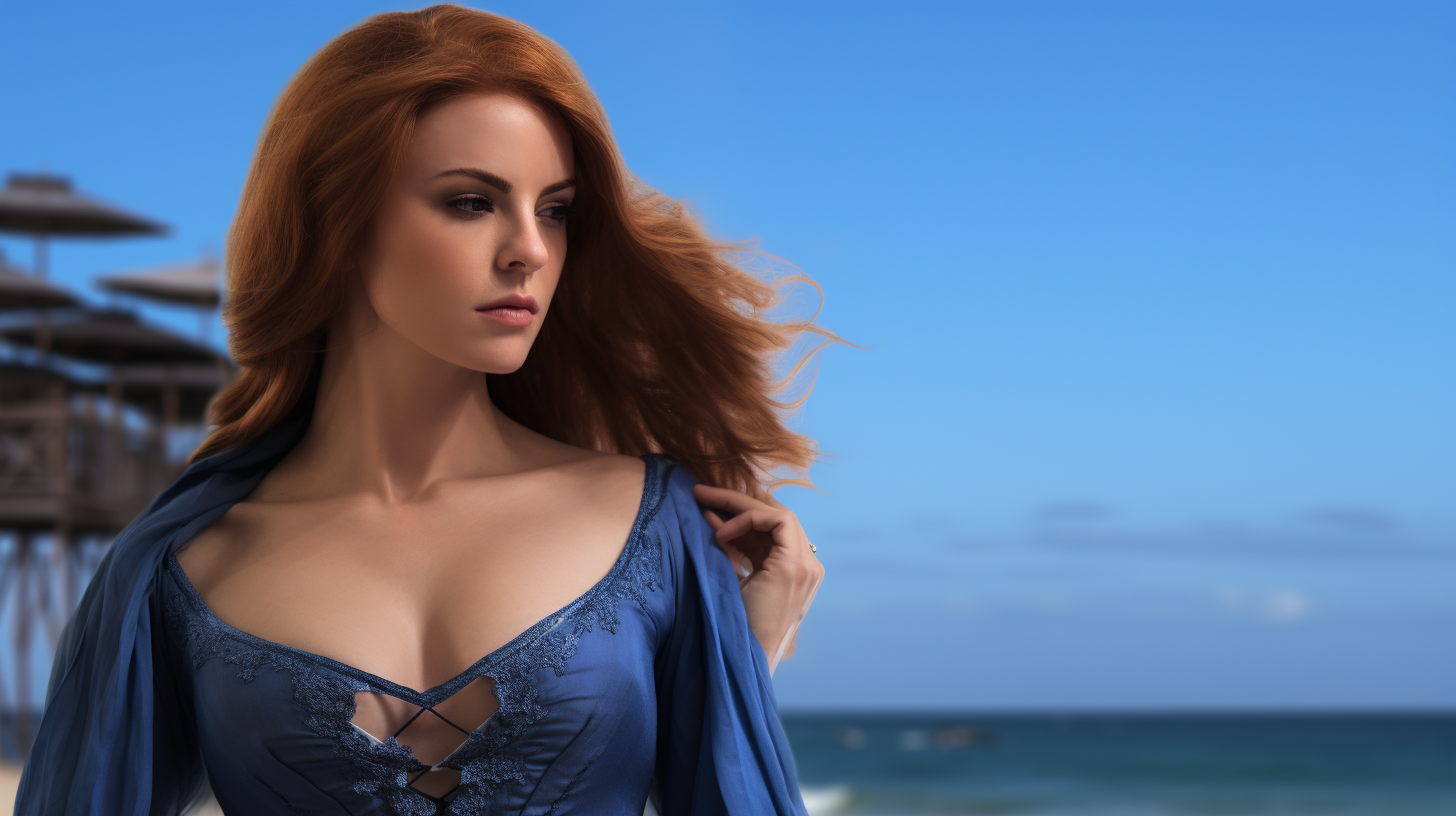 Isla Fisher as Lenore on the Beach