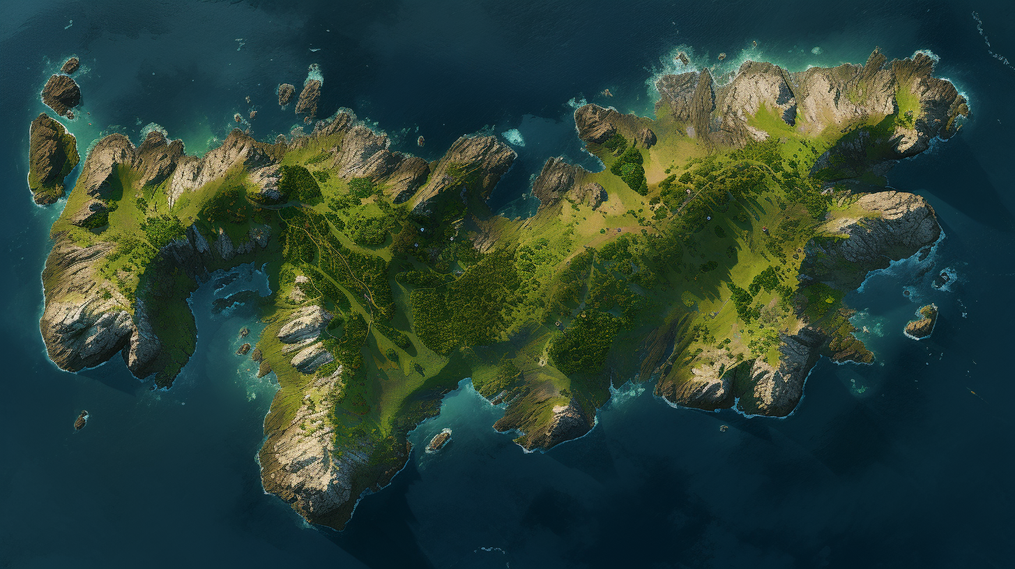 Satellite view of Isla Sorna