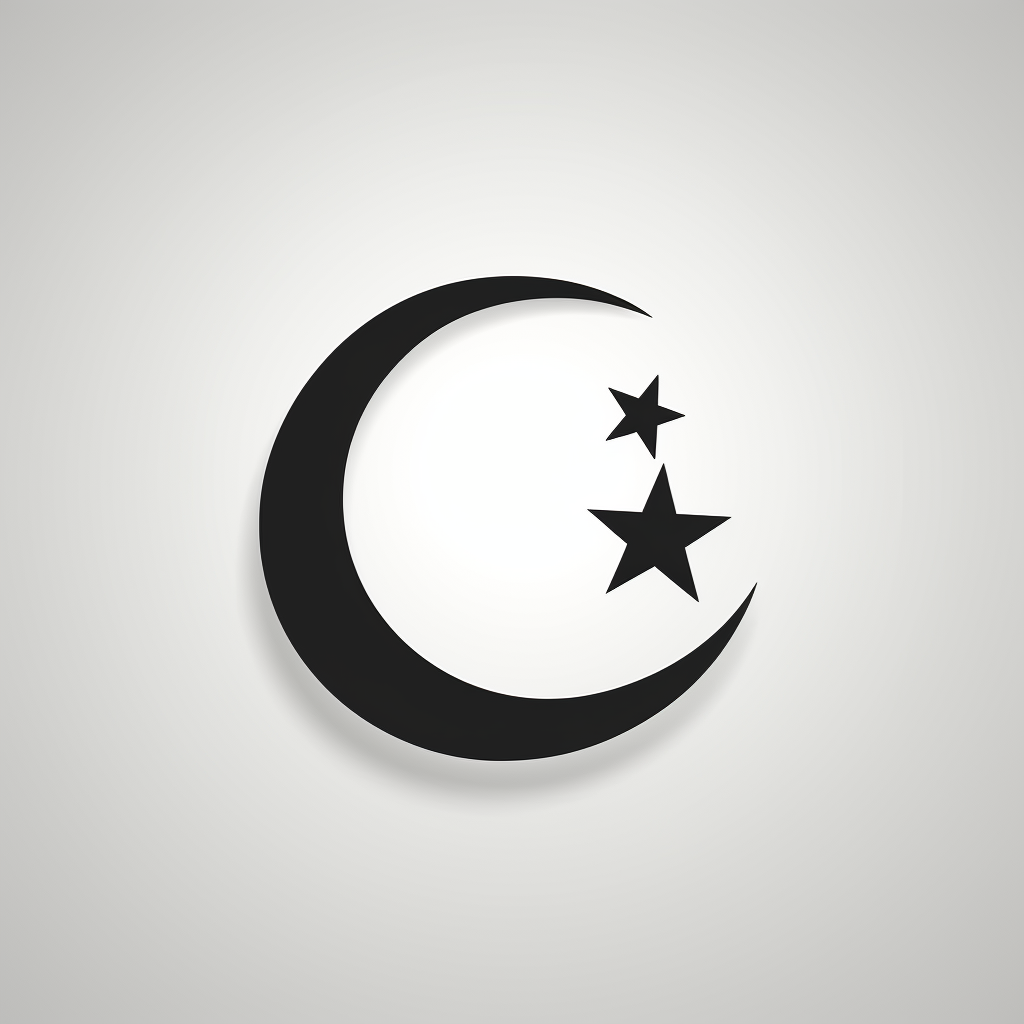 Islamic Crescent and Jewish Star of David symbol