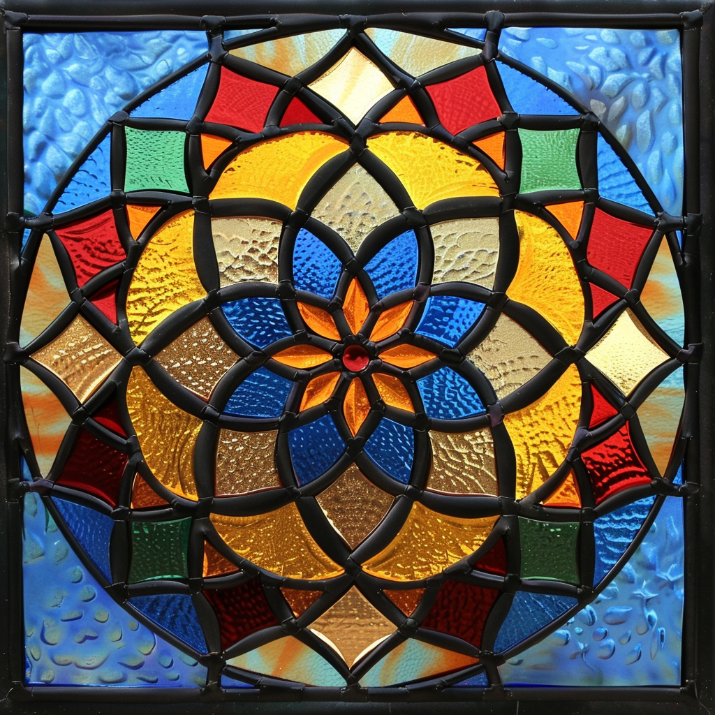 Intricate Islamic Stained Glass Design