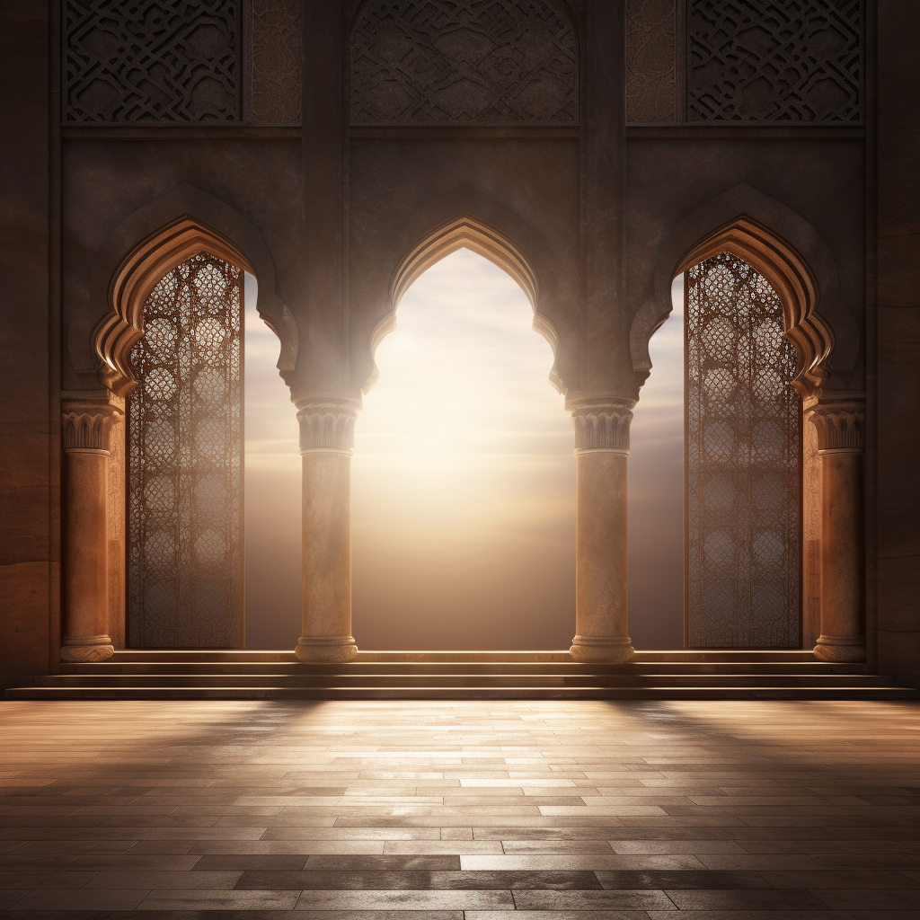 Serene Islamic archway with no people