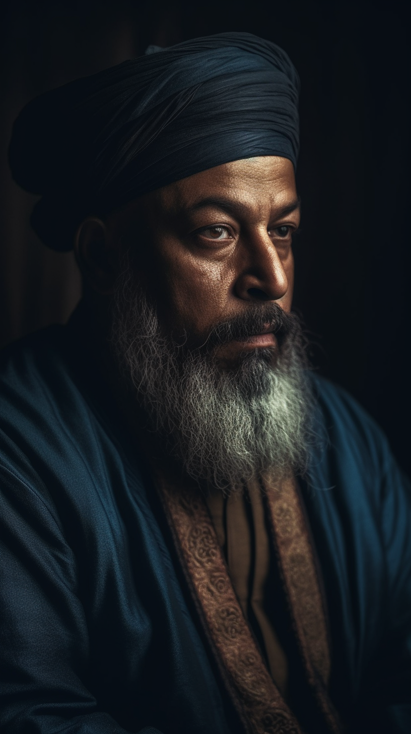 Serene Islamic Caliph with 50mm Lens