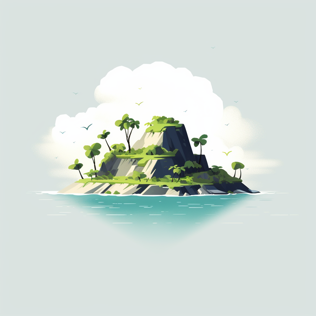 island in minimalist style