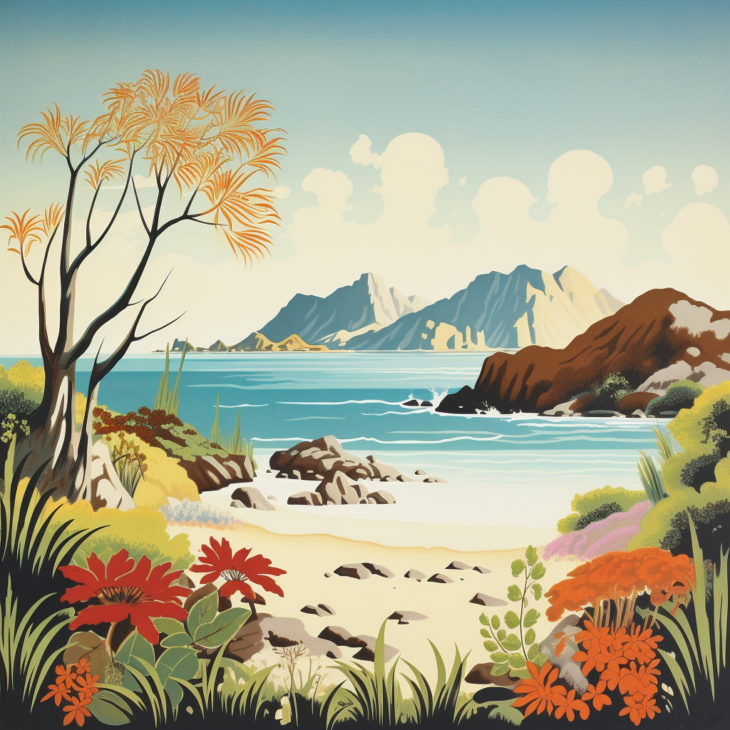 Beautiful island travel poster artwork