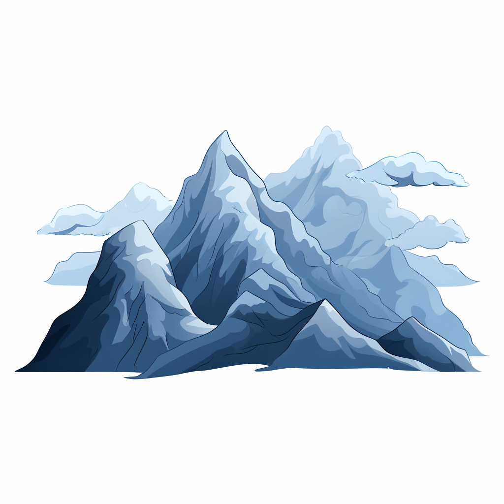 Cute blue grey mountains illustration