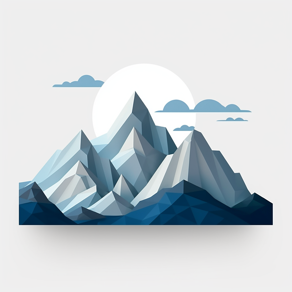 Simple Low Detailed Paper Mountains