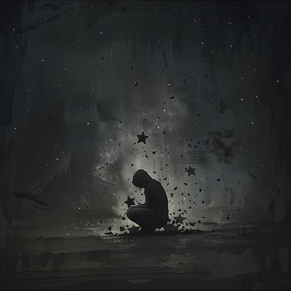 Small Figure Holding Broken Star