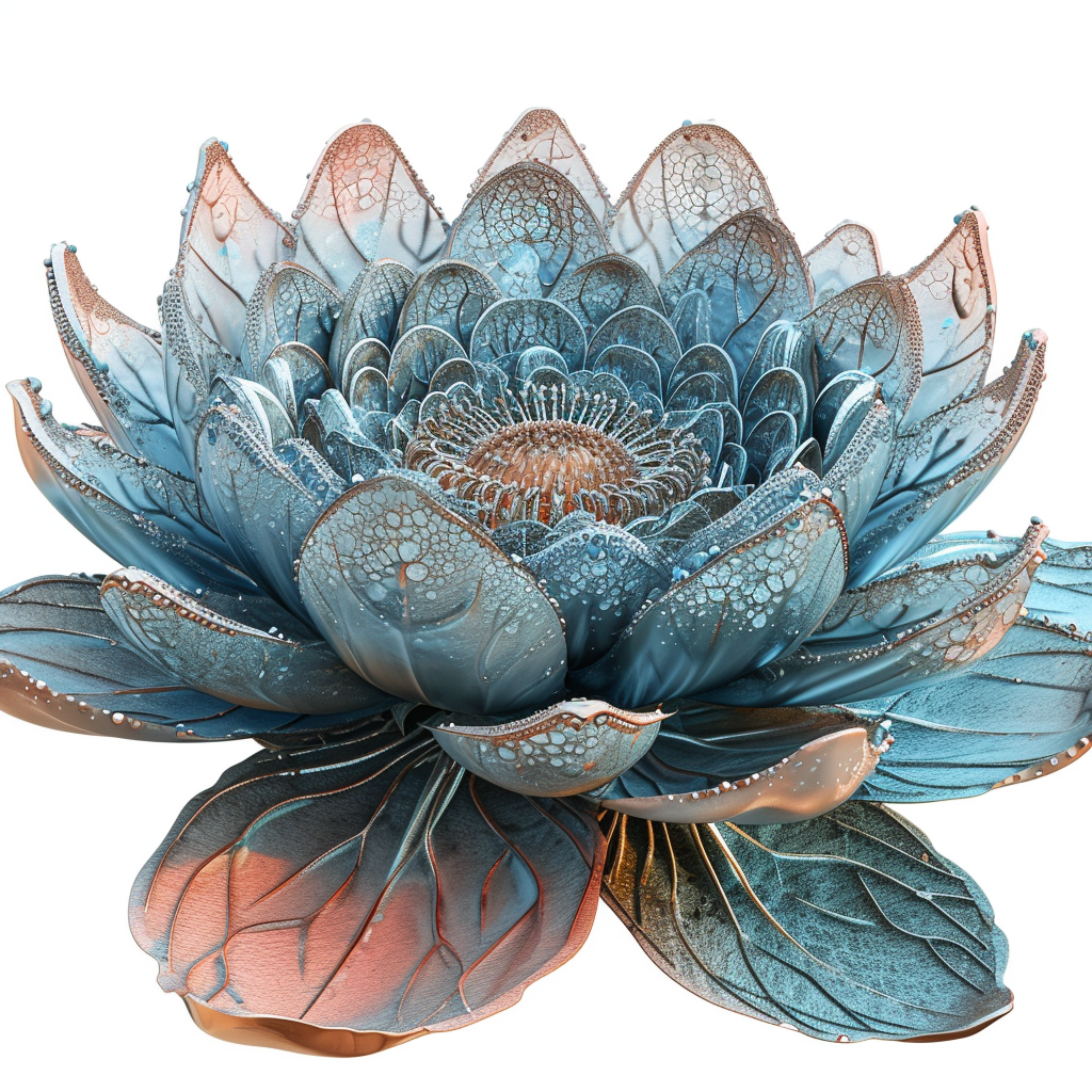 Elegant lace tulle leather psychedelic water lilies