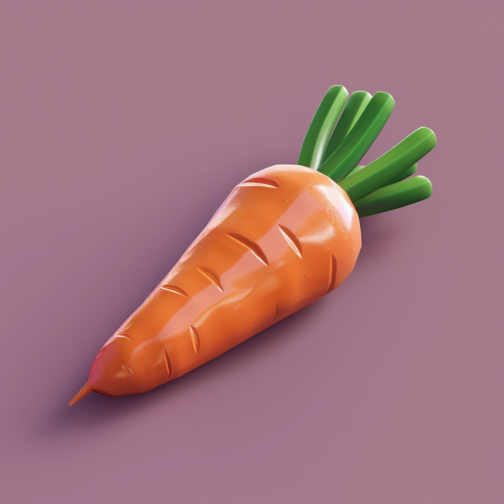 Isometric Carrot in Clay Style