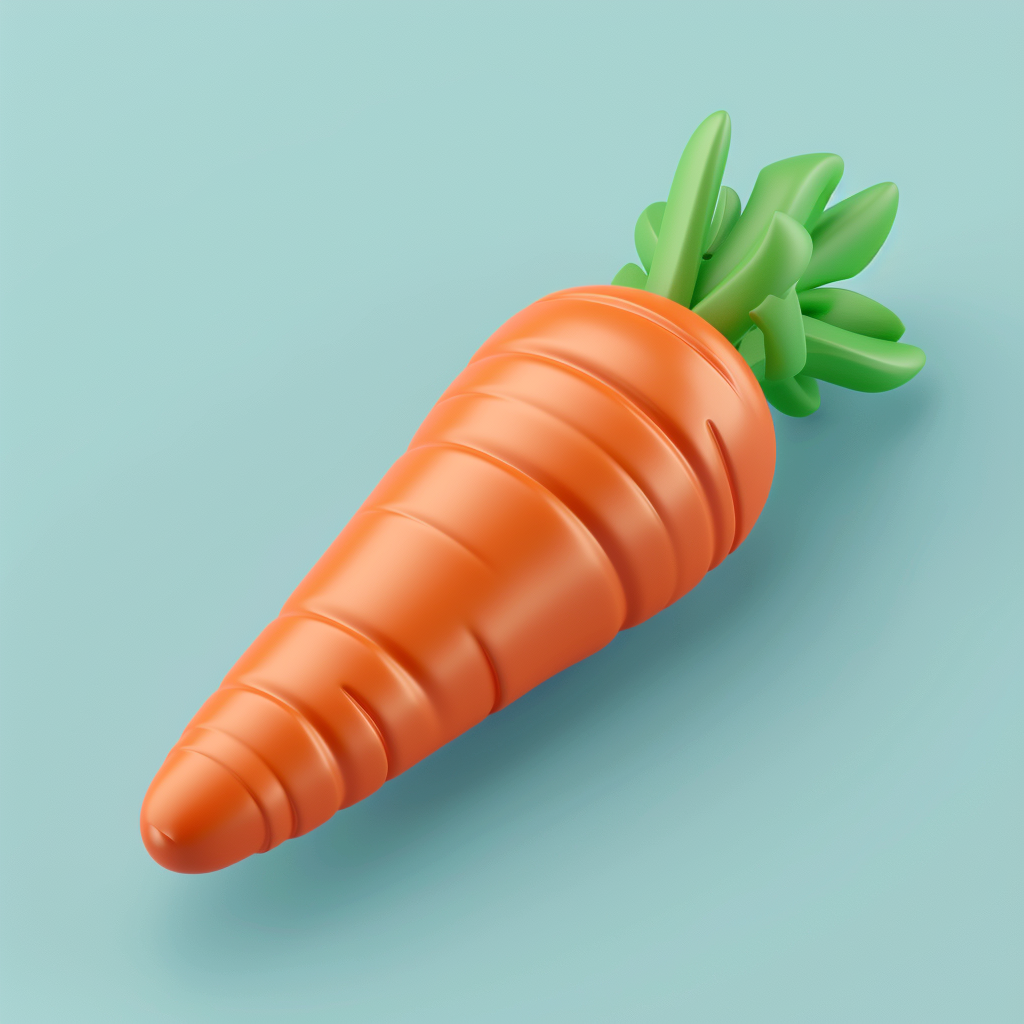 Isometric Carrot Clay Style Icon