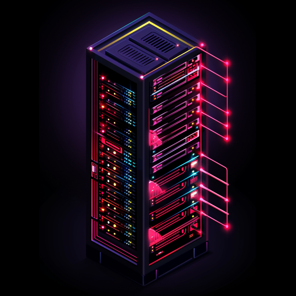 Isometric datacenter rack illustration