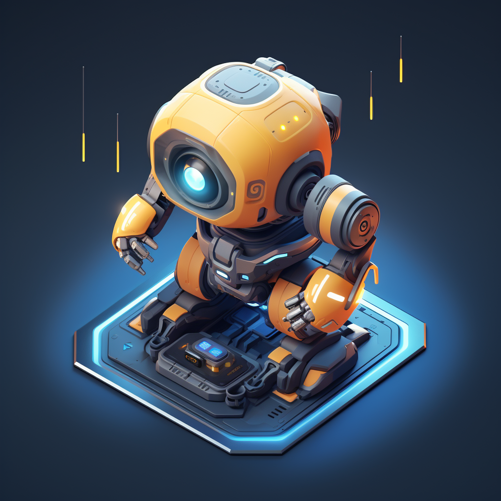 Isometric Droide Bot Tokenized Icon