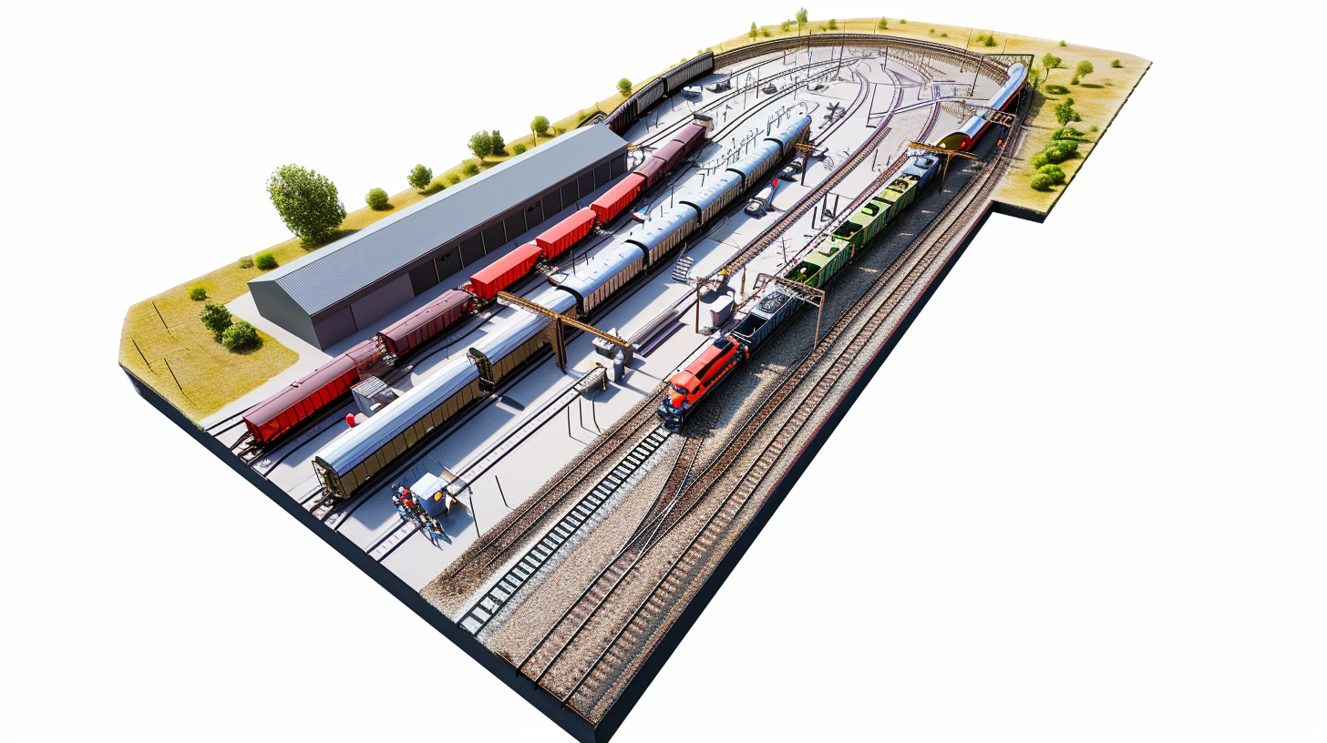 Isometric Model Train Layout Render