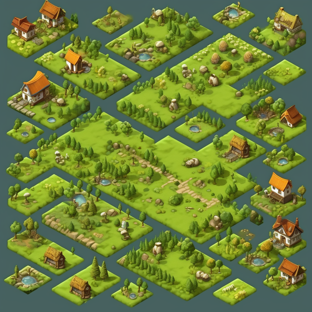 Isometric Grass Tilemap Game Sprites