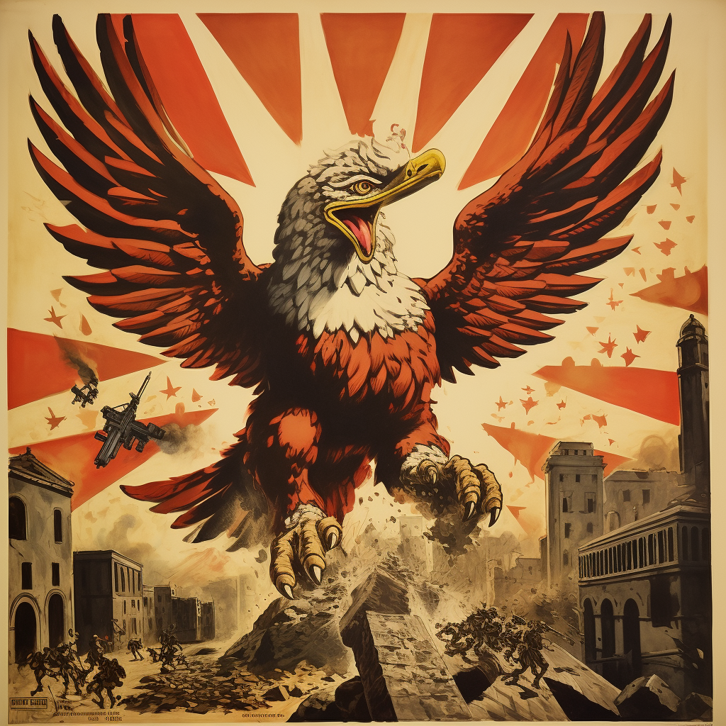 Propaganda poster of the war rooster in Israel Defence Force