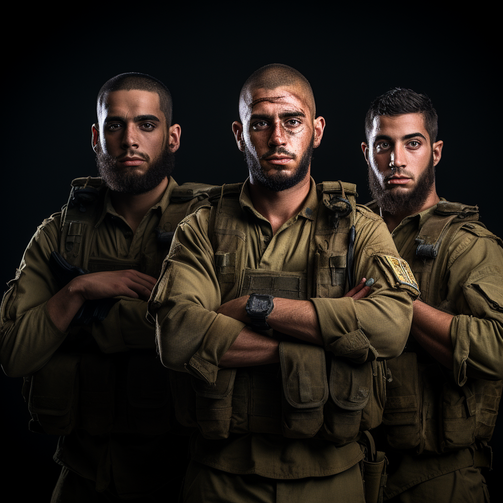 Israeli IDF Soldiers Patriotically Displayed