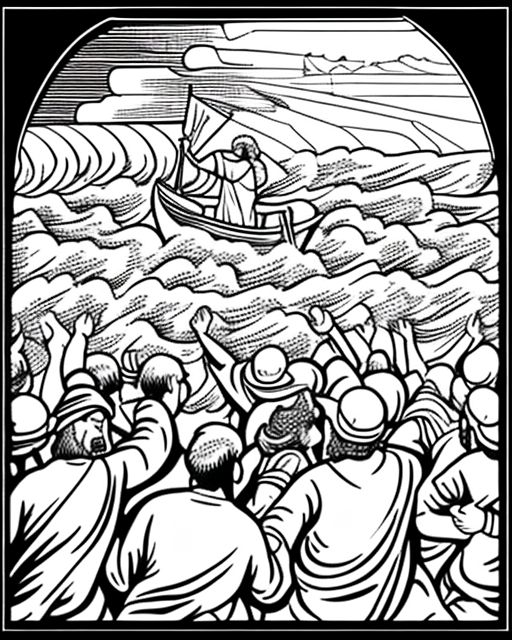 Red Sea Israelites Coloring Page