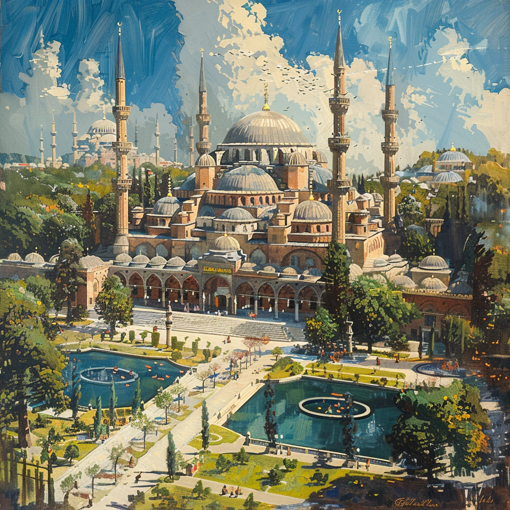 Istanbul Mosque Construction Scene