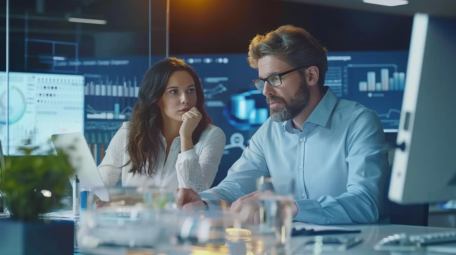 IT Consulting Man Woman Collaboration