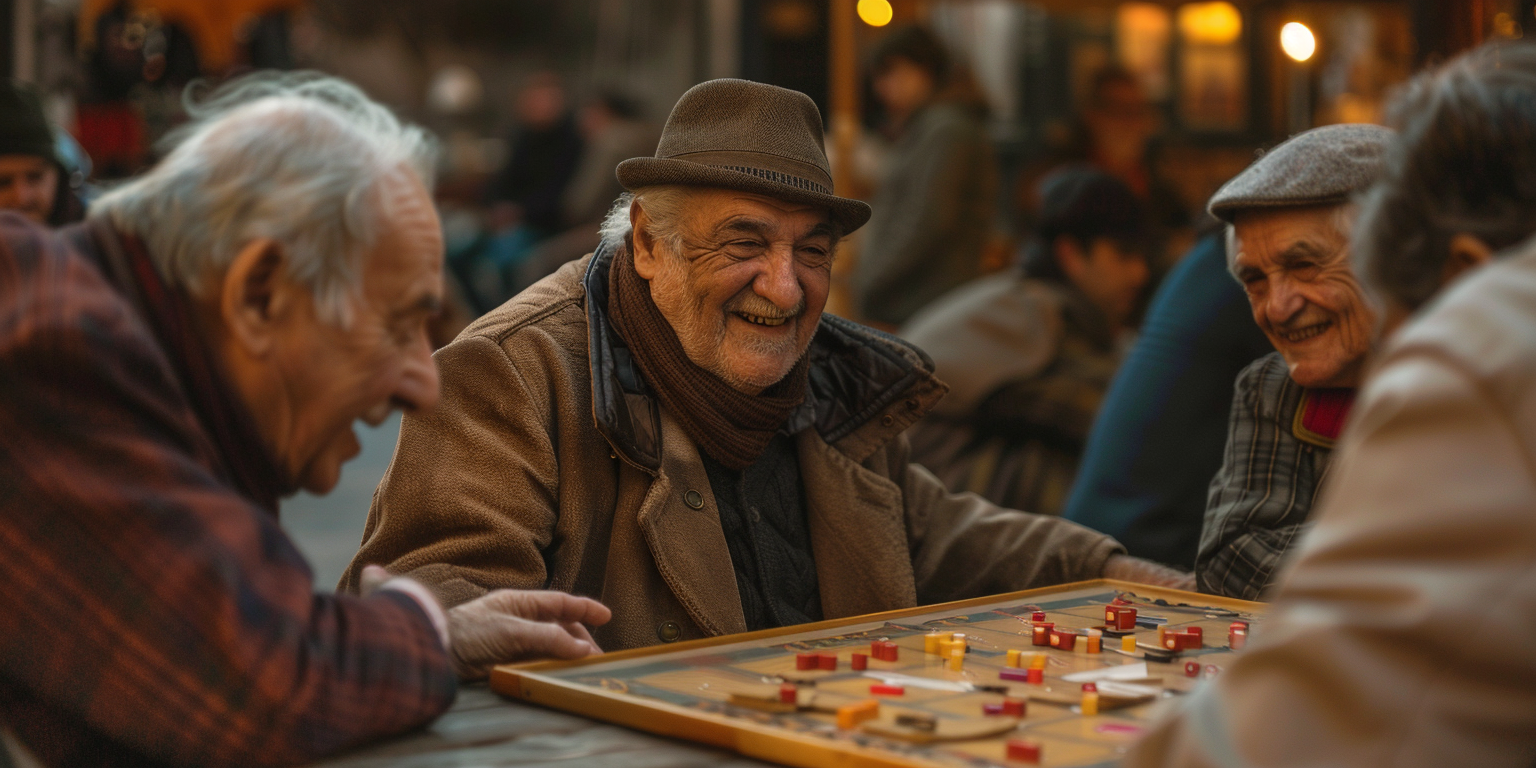 Italian board game players lighting