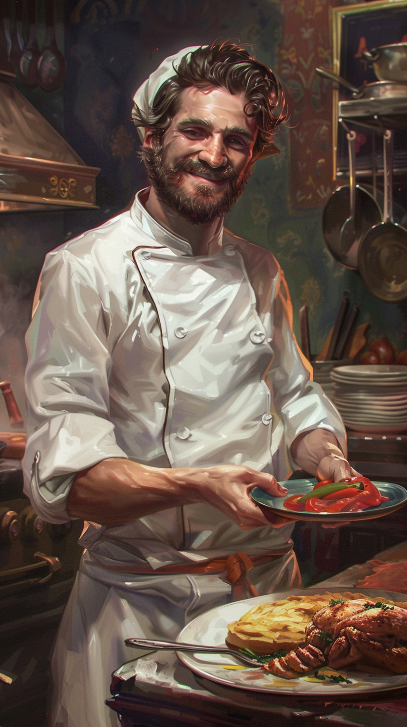 Italian Chef Painting Smile