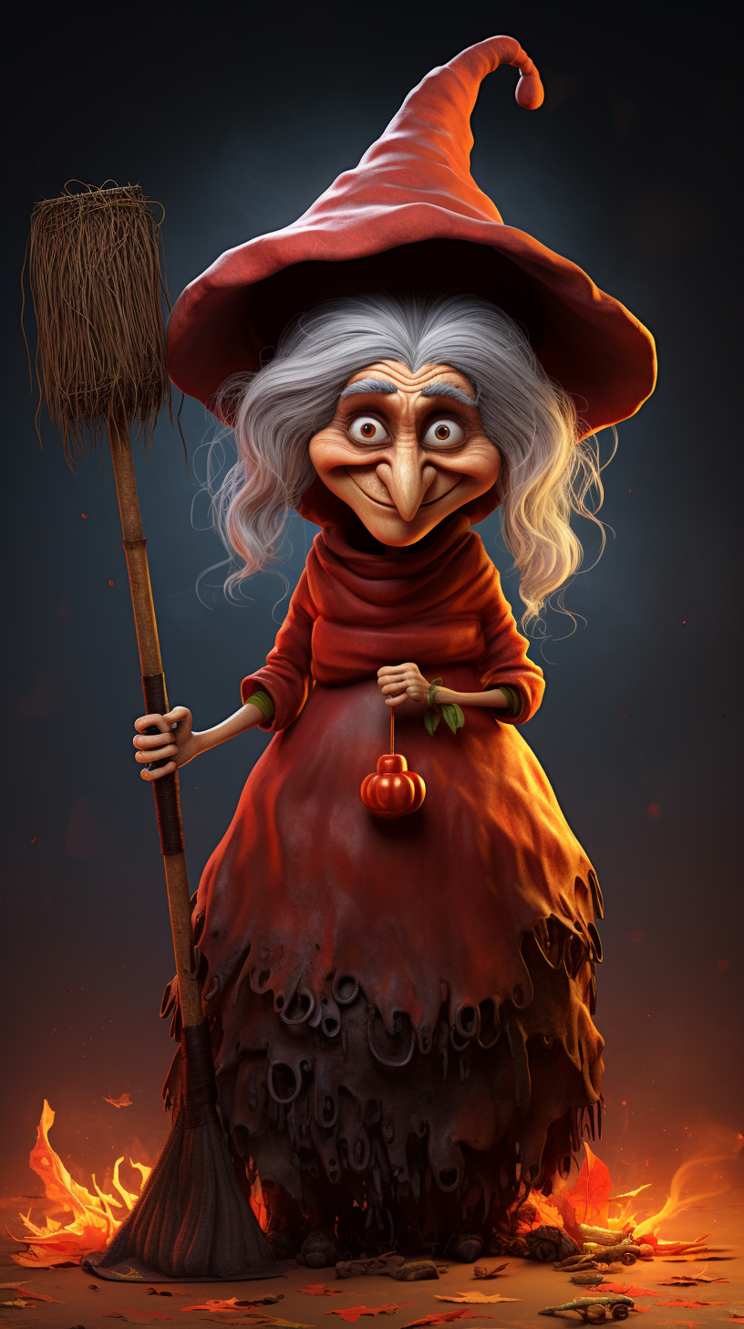 Italian Christmas Witch in Pixar Art