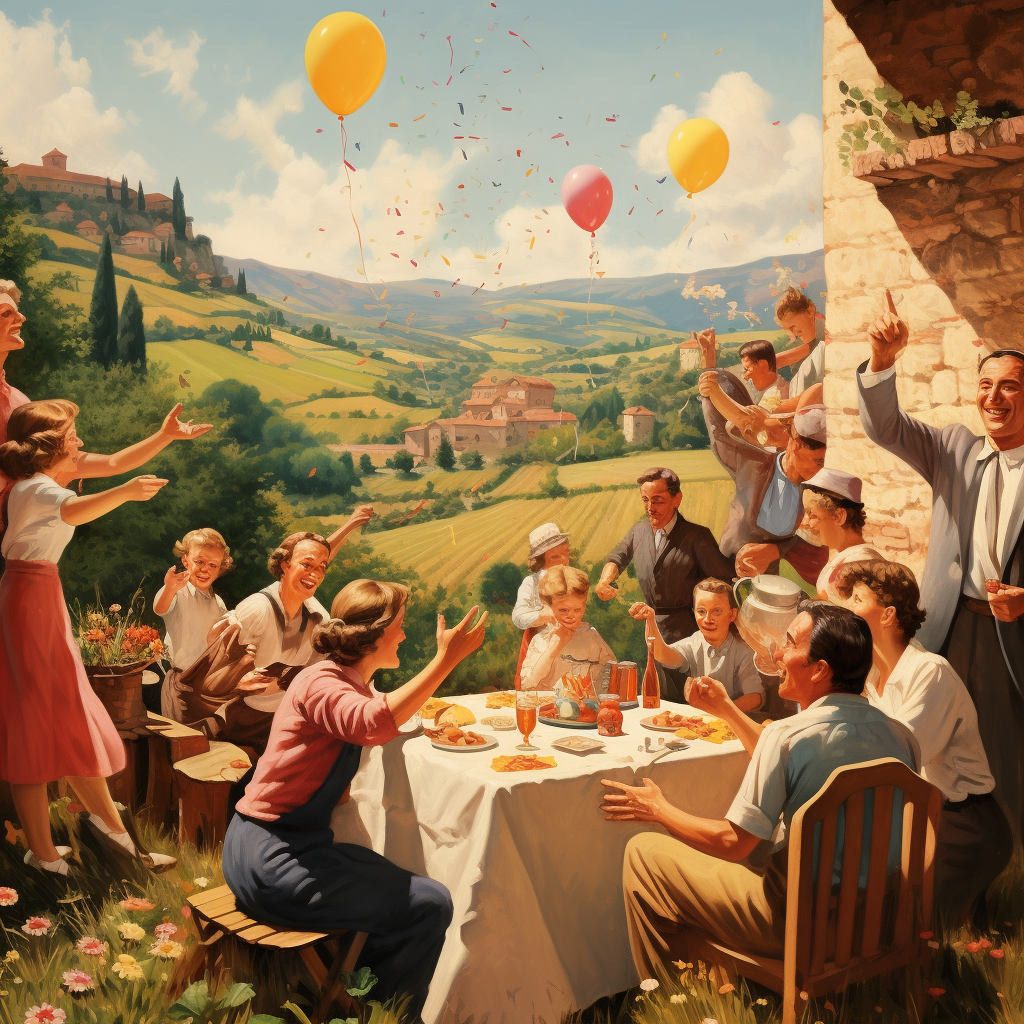 Birthday party in Italian countryside