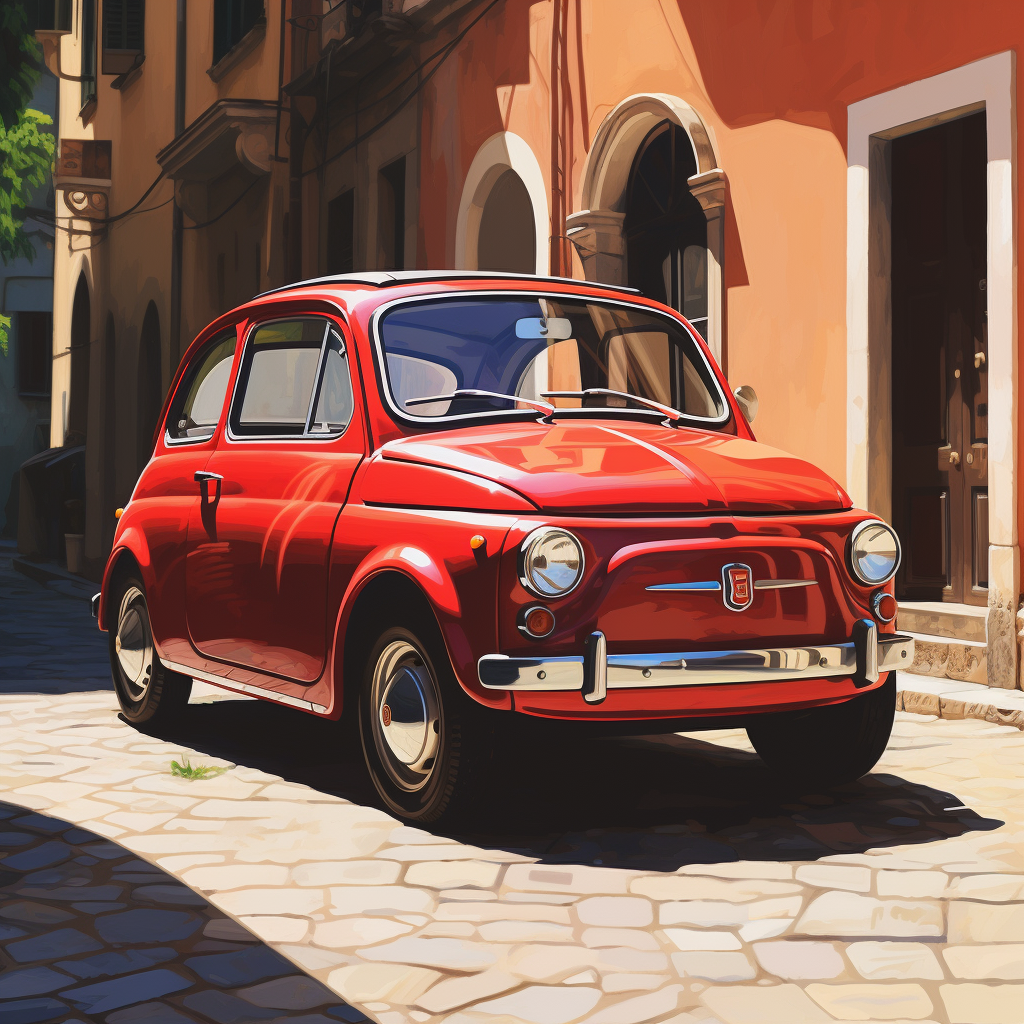 Italian Fiat Car Illustration